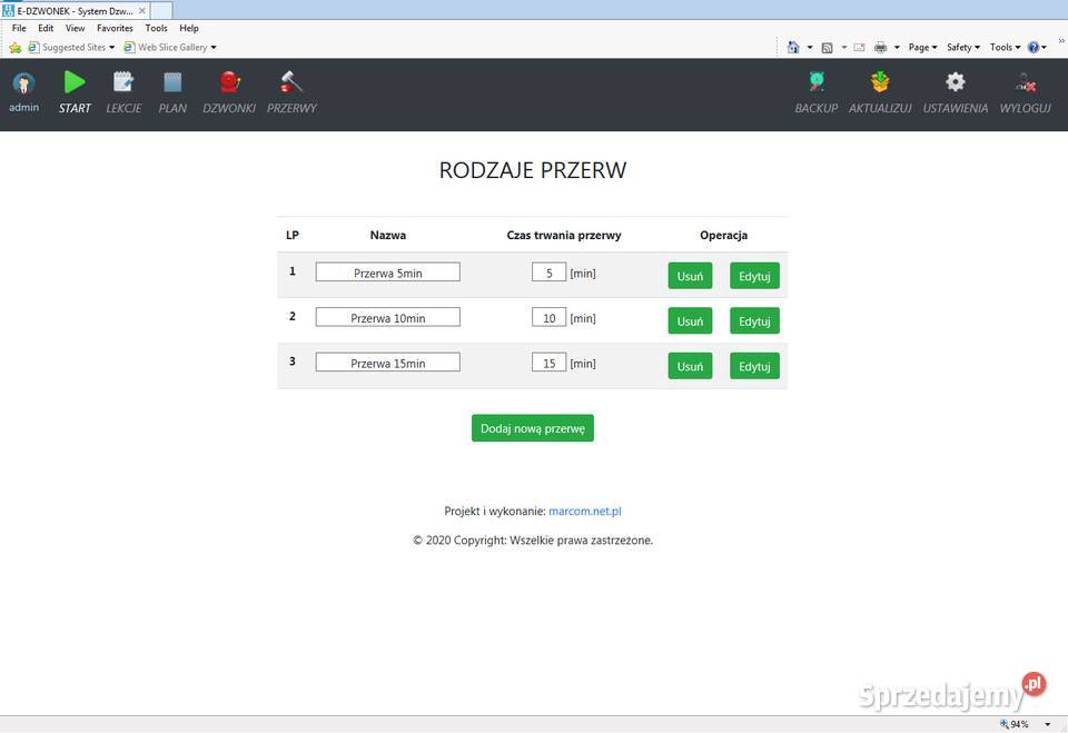 Elektroniczny dzwonek szkolny bezstresowy sprzedam