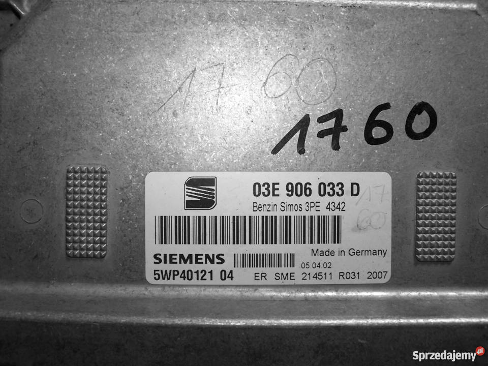 KOMPUTER SILNIKA SEAT CORDOBA IBIZA 12 AZQ 0308 Układ elektryczny Ciechanów