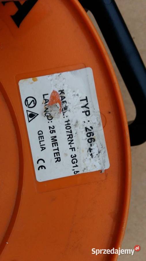 Przedłużacz bębnowy na rolce Gelia 25m Niemiecki