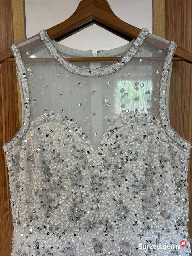 Suknia ślubna bez rękawów z cekinami Lade Beads Inny wzór Kalwaria Zebrzydowska