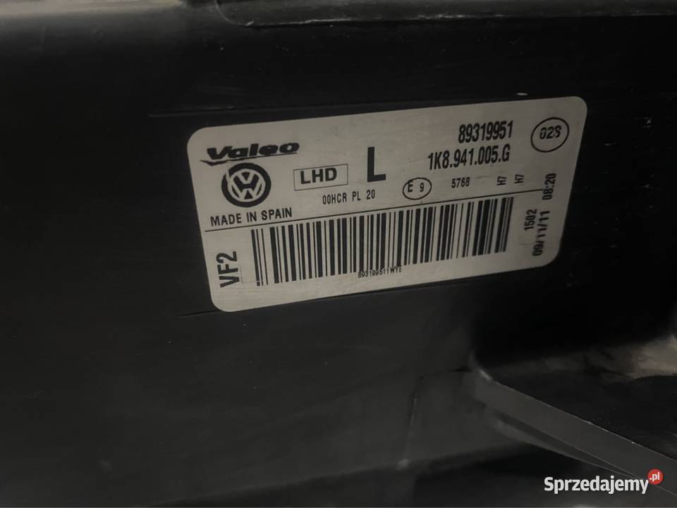 Lampa lewa Vw scirocco 0914 Europa Rok produkcji 2011 Części samochodowe Jasienica