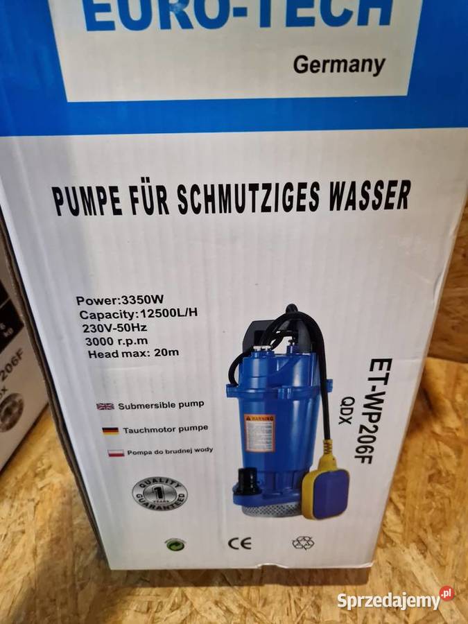 Pompa zatapialna Eurotech 3350 W 12500 lh pływak Głogowa