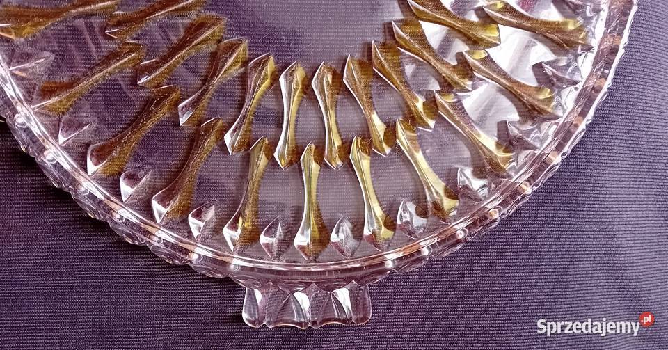 Patera tortownica Walther Glas szkło lazurowane Porcelana i szkło