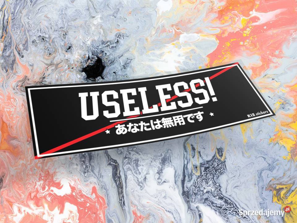 Naklejka K13 USELESS 20 x 65 drift slap jdm Akcesoria Choroszcz