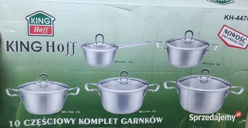 Garnki stalowe Kinghoff 10el indukcja gaz łódzkie Łódź