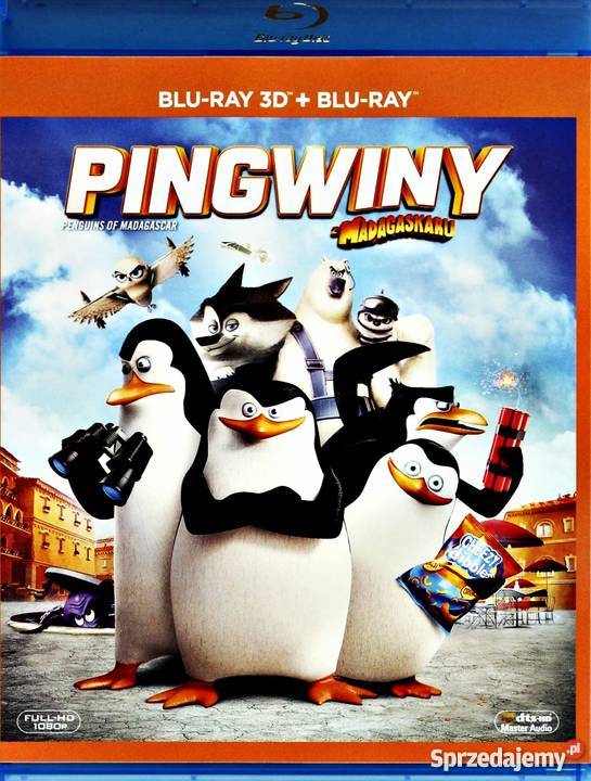 PINGWINY Z MADAGASKARU BLURAY 3D 2D dubbing wielkopolskie Kalisz