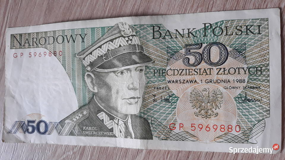 50 złotych 1 XII 1988 r seria GP Konin
