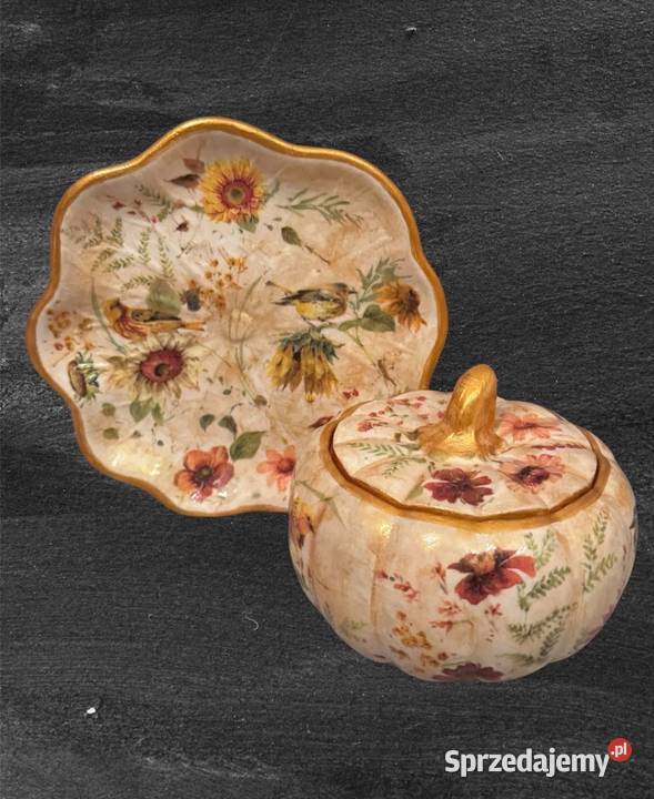 Komplet z gipsu ceramicznego decoupage małopolskie Kraków