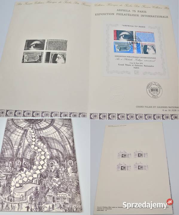 Bloczek 4 znaczki Arphila 75 nagrody Wystawy Warszawa sprzedam