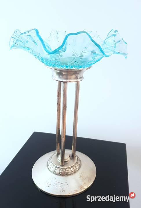 Patera na wysokiej podstawie szklo falbankowe Gdynia