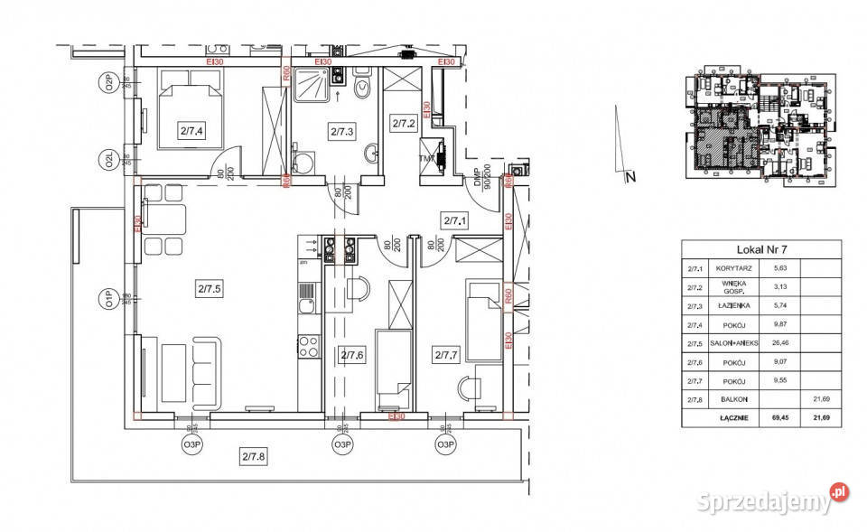 Mieszkanie Kielce 6945m2 4pok