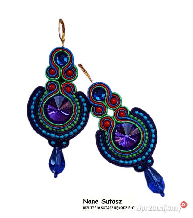 Kolczyki Sutasz rękodzieło Nane Sutasz dolnośląskie