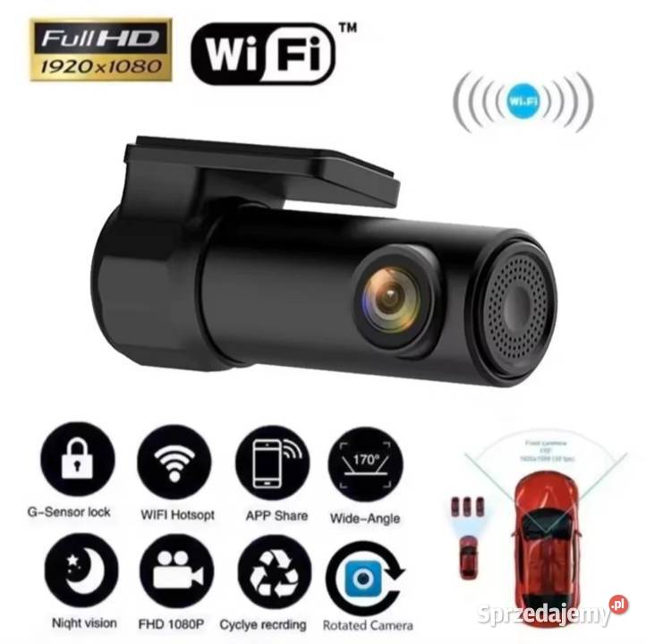 Kamera samochodowa Full HD z WiFikąt170tryb