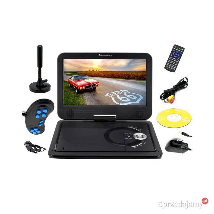 PRZENOŚNE DVD EKRAN 10" C TUNER TV DVBT2 USB GRY TELEWIZOR d AUTA n PREZENT