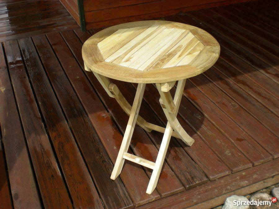 Stolik z drewna teakowego 66 średnicy teak tek Zielona Góra sprzedam