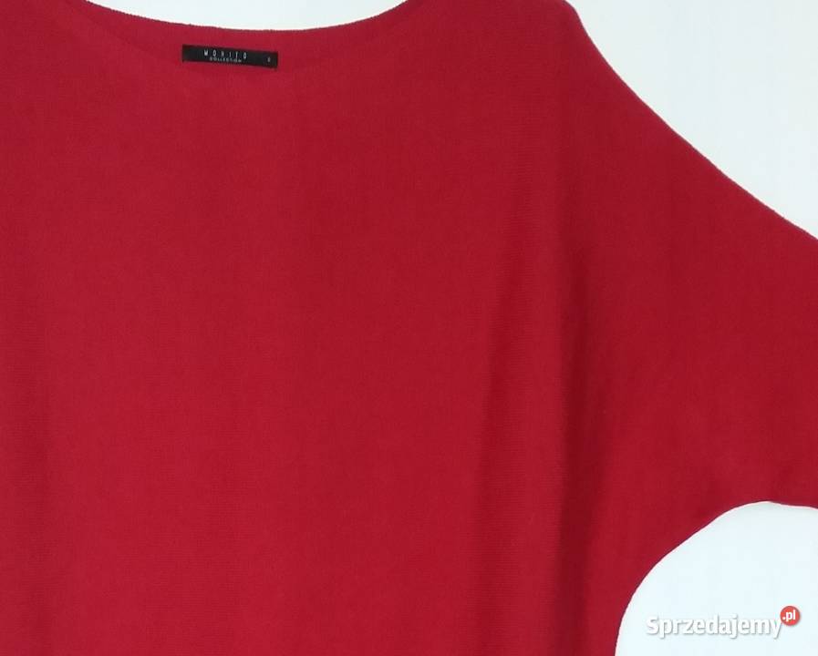 S Ciemnoczerwona sukienka o kroju nietoperza Rozmiar 38(M) Gliwice