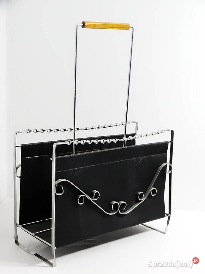 Elegancki stojak na gazety niklowany z lubelskie