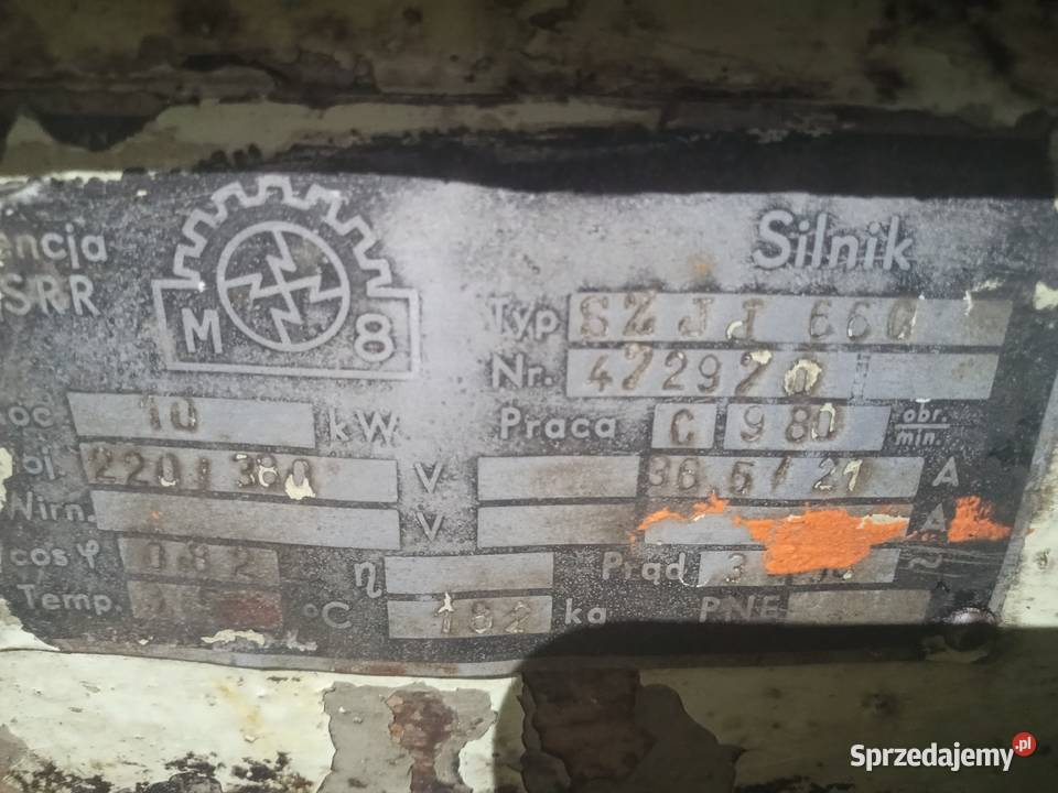 Silnik elektryczny 10kw 2200 obrmin łódzkie Korytnica sprzedam