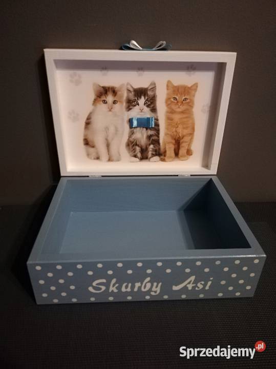 Szkatułka koty z imieniem handmade kotki drewno Dekoracje i ozdoby Kędzierzyn-Koźle