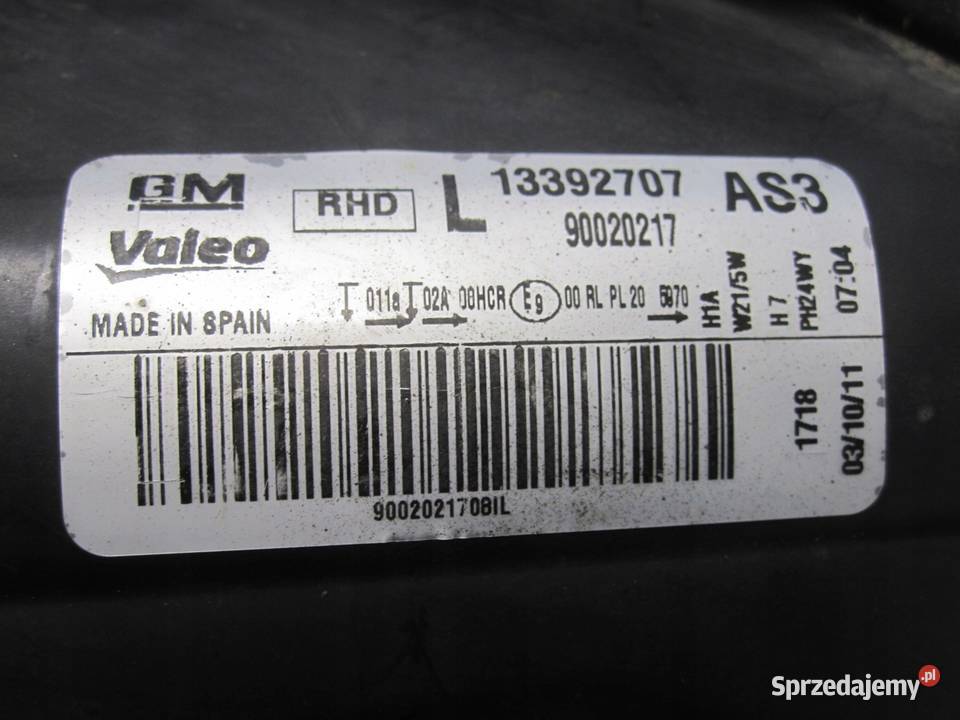 OPEL CORSA D lampa lewa przód 13392707 ANGLIK Lampy przednie