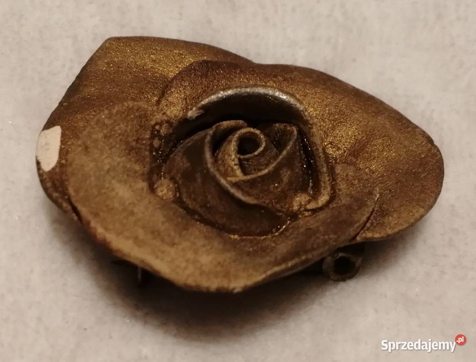 Przypinka broszka złota kwiat róża 43 Biżuteria sprzedam