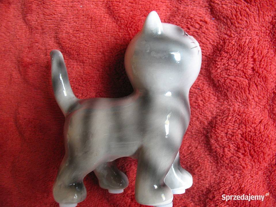 KOT pręgowany 85 x 4 x 8 Figurka z porcelany Siedlce