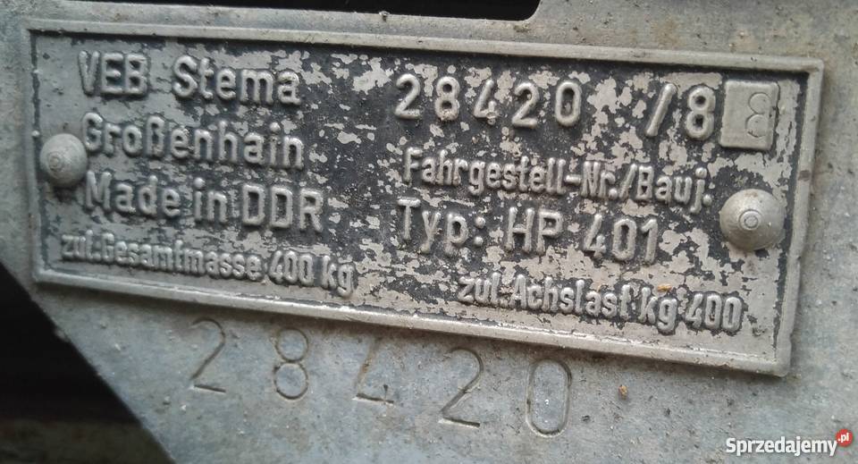 Przyczepka HP 401 Kolekcjonerska DDR Trabant Piastów