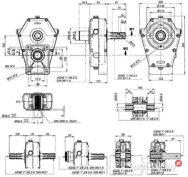 Multiplikator 30ST835 MFGr3 z tulejąwałkiem
