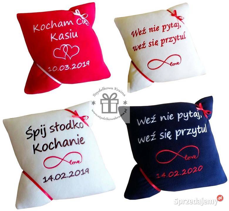 Poduszka na Dzień Chłopaka prezent z haftem Toruń