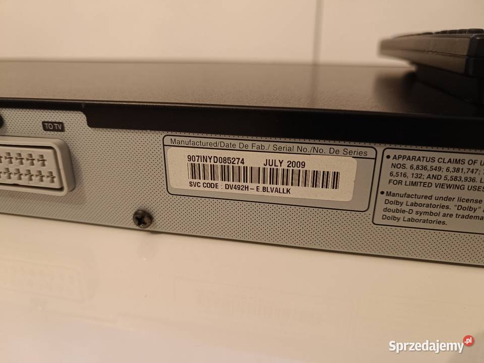 Odtwarzacz dvd LG DVX492H mazowieckie