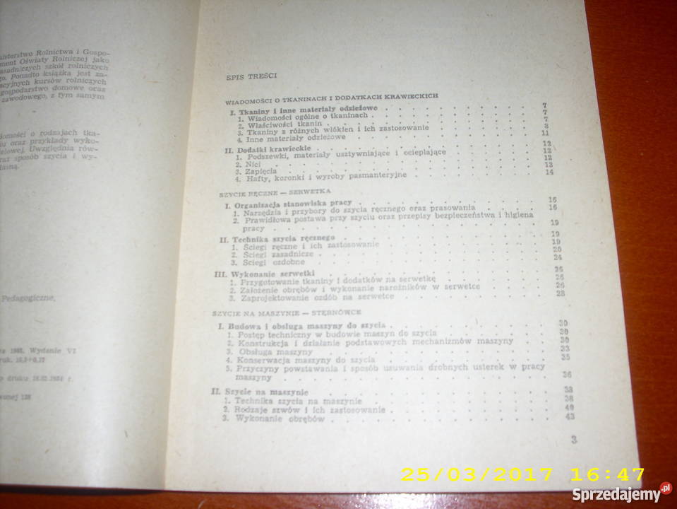SZYCIE I KONSERWACJA ODZIEŻYStanisława Krysińska technika, nauki techniczne Goleniów
