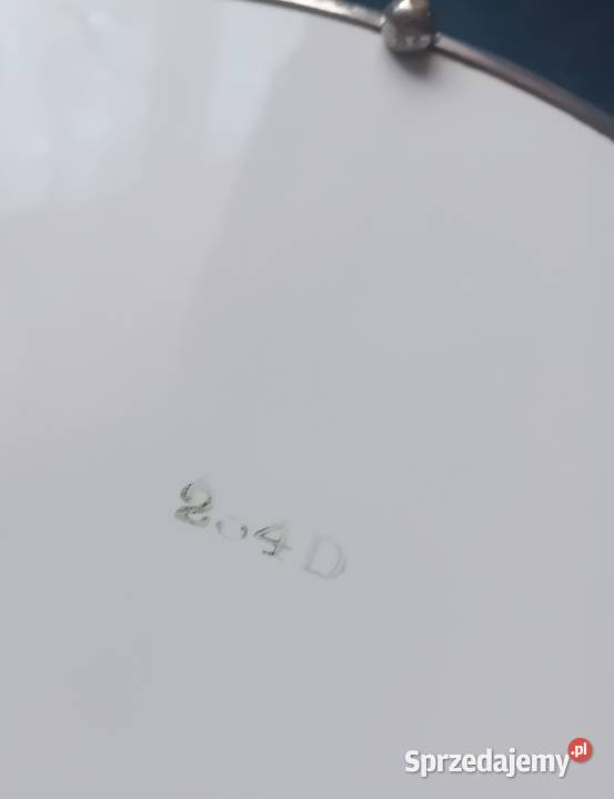 Fajansowa petera art deco w metalowym okuciu Koźminek