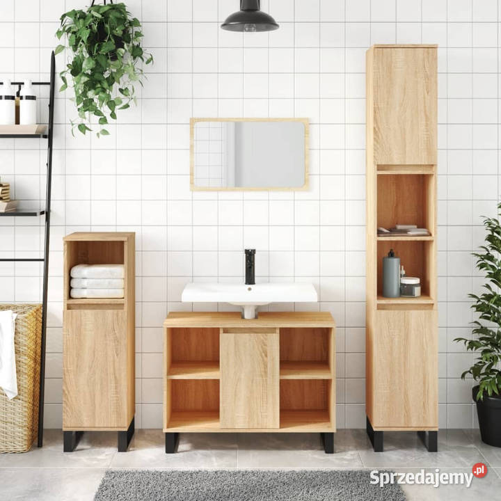 Szafka łazienkowa dąb sonoma 80x33x60 WM831639 Łazienkowe Warszawa