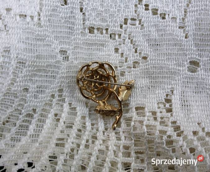 Stara angielska broszka róża Sarah Coventry Ochojno