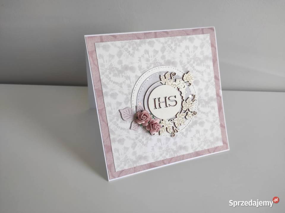 Kartka ręcznie robiona Komunia Święta handmade 4 Łódź