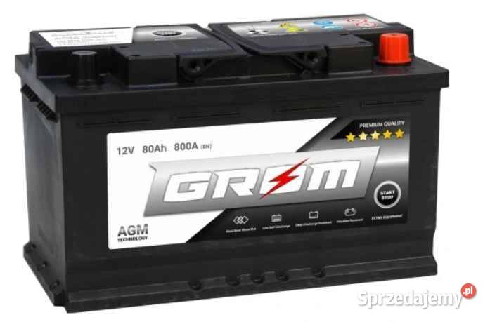 Akumulator GROM AGM STARTSTOP 80Ah 810A Prawy osobowe
