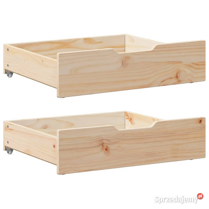 Szuflady pod łóżko z kółkami 2 75x55x16 sosna Warszawa