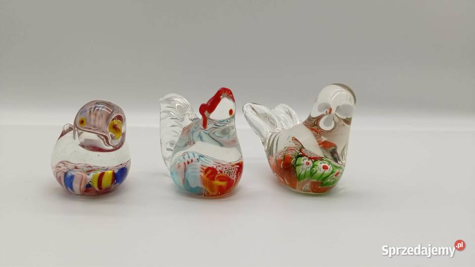 Kolekcja Vintage Figurki szklane Millefiori lata Olsztyn sprzedam