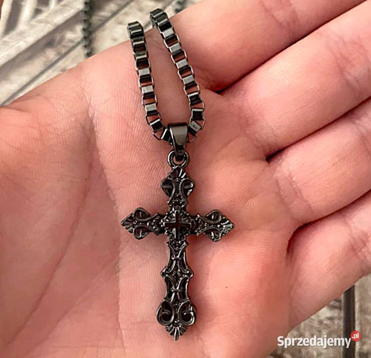 Naszyjnik Krzyżyk Wisiorek Zawieszka Metal Poraj