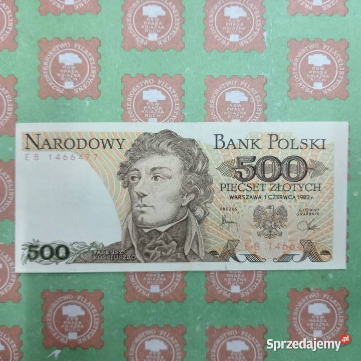 500 złotych 1982 Tadeusz Kościuszko stan AU sprzedam