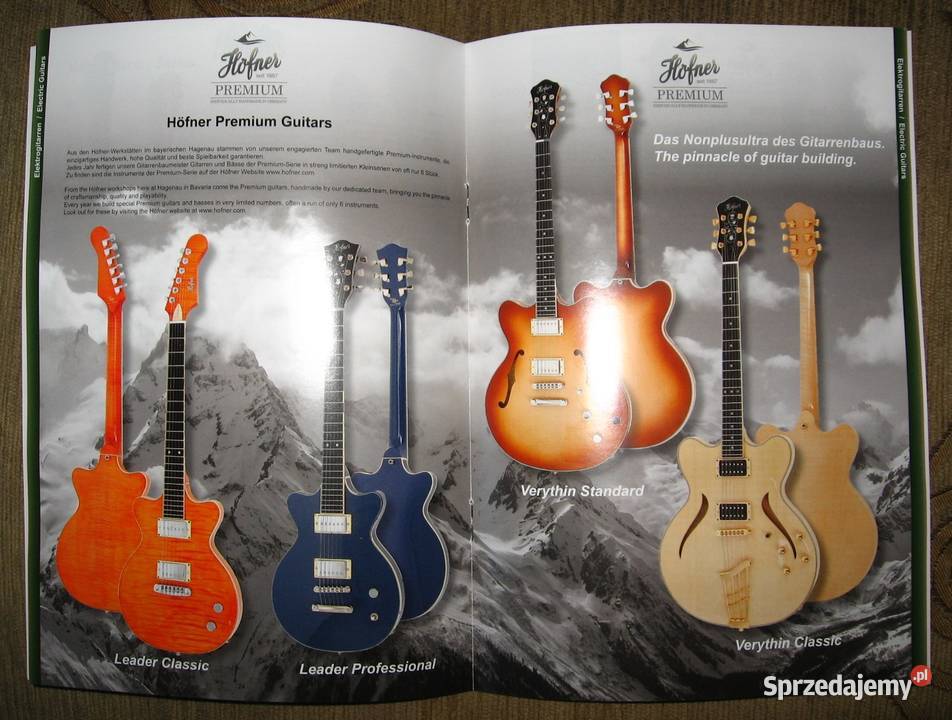 Hofner 2020 2021 guitar catalog katalog gitar Kępice sprzedam