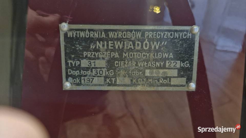 Przyczepa motocyklowa Niewiadów N31 Zabrze