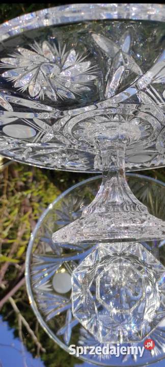 ELEGANCKA PATERA TORTOWNICA Z GRUBEGO KRYSZTAŁU Pabianice