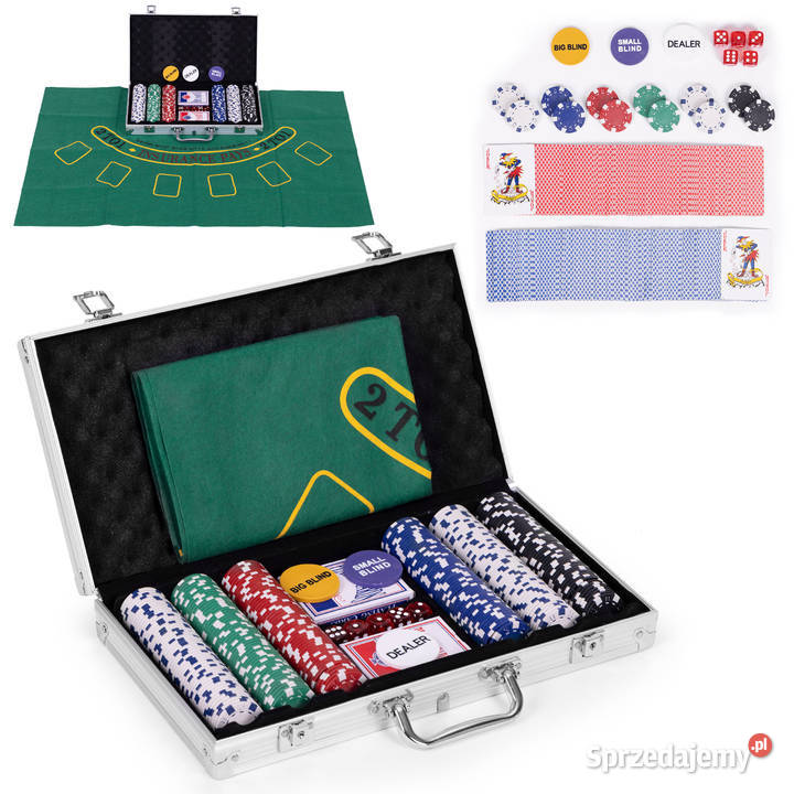 Zestaw do pokera blackjacka 300 żetonów 2 talie