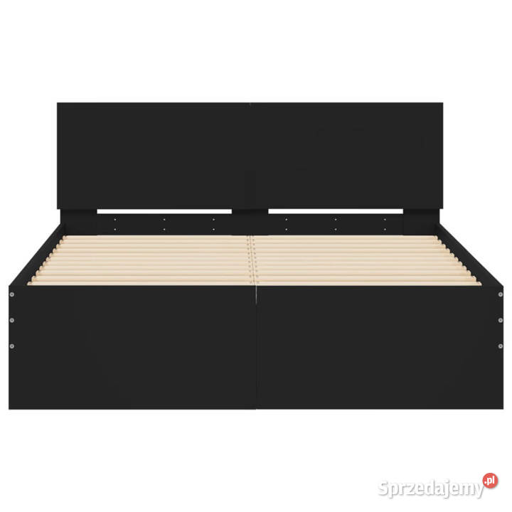 Rama łóżka z wezgłowiem czarna 135x190 WM3207505 Łóżka