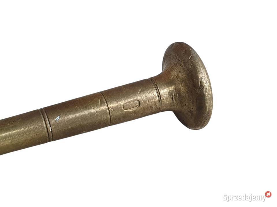 Stary mosiężny moździerz kuchenny sygnowany lata śląskie Cieszyn
