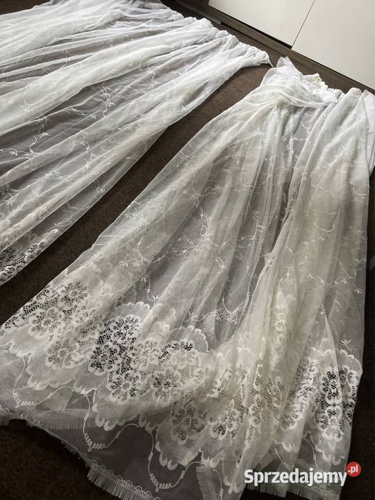 Firanki woal z haftami komplet śląskie Zabrze