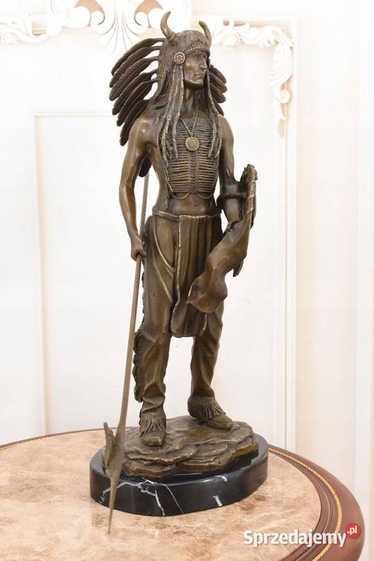 Indianin Z Włócznią Apacz Western Figura Rzeźba