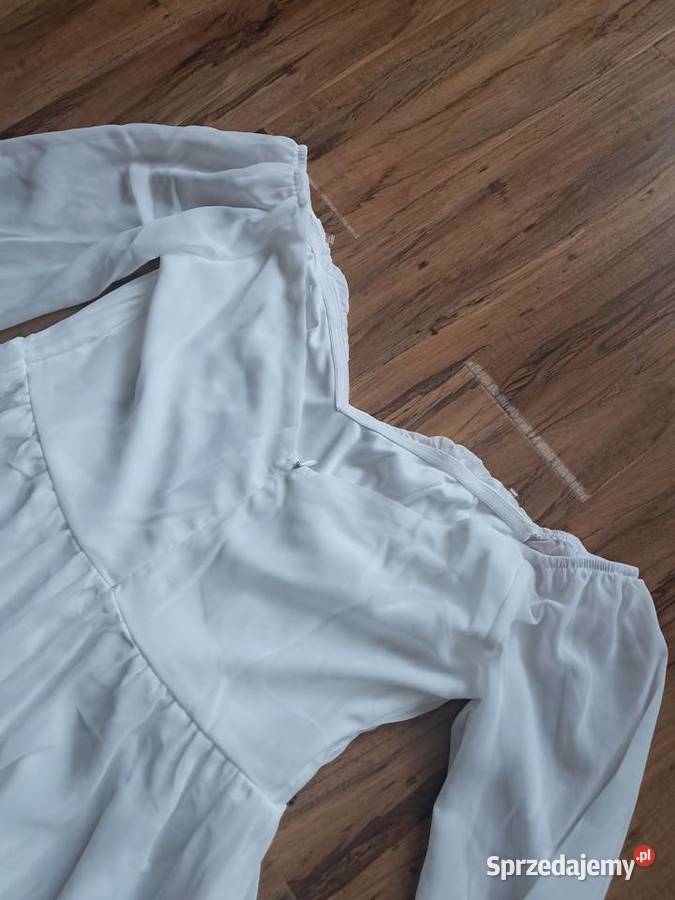 nowa długa biała cienka sukienka na podszewce biały Sandomierz