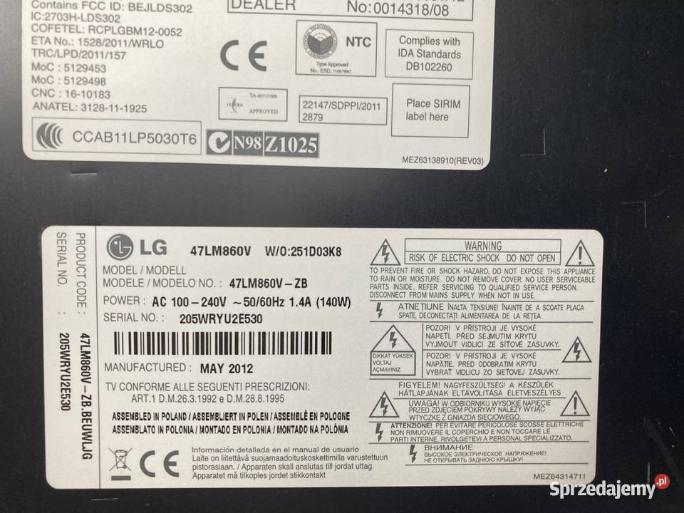 Lg 47 uszkodzona Matryca 200